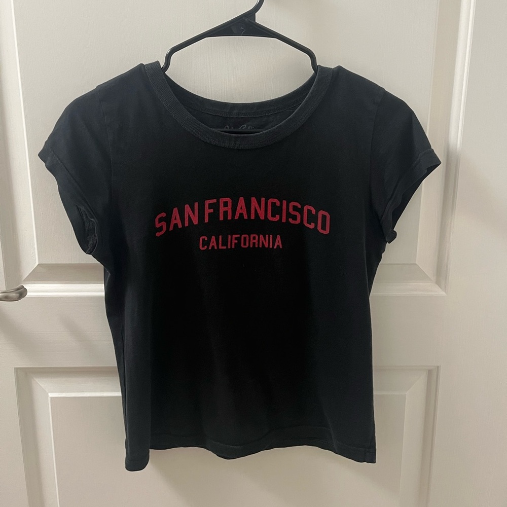Brandy Melville John Galt Black San Francisco California T-Shirt
